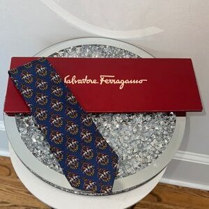 Salvatore Ferragamo Blue Patterned Tie